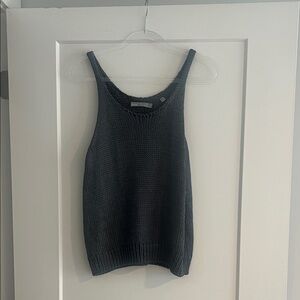 Vince Charcoal Knit Sleeveless Top